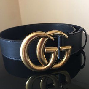 Gucci Marmont Black Leather Belt